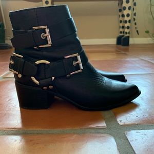 Aldo Leather Harness Boots